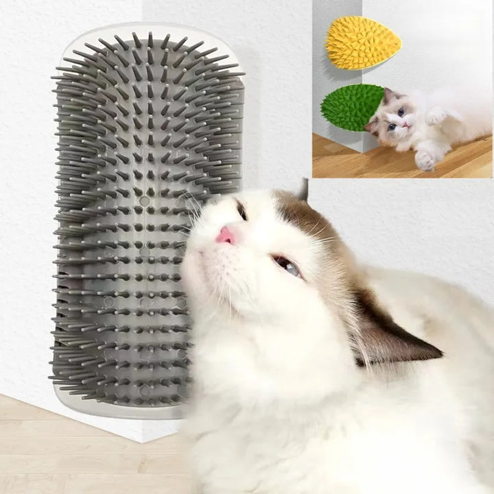 Cat Scratcher and Massager with Grooming Brush