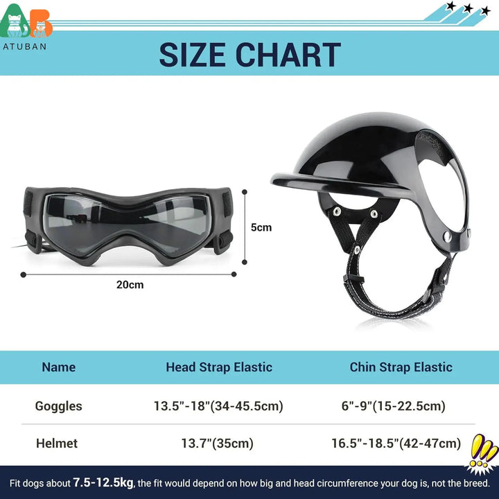 Dog Helmet with Dog Goggles Bundle Sport