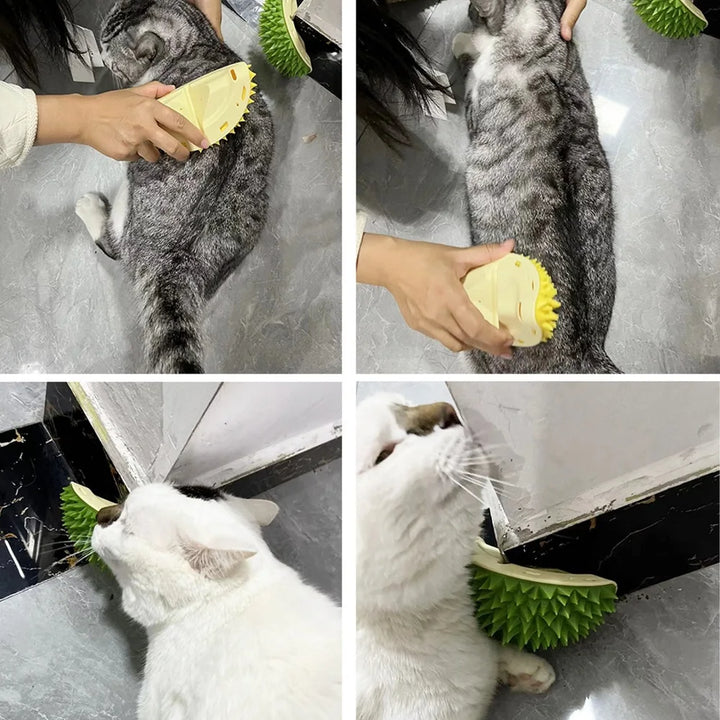 Cat Scratcher and Massager with Grooming Brush